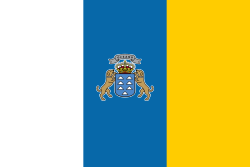 The flag of the Canary Islands Autonomous Region of Spain