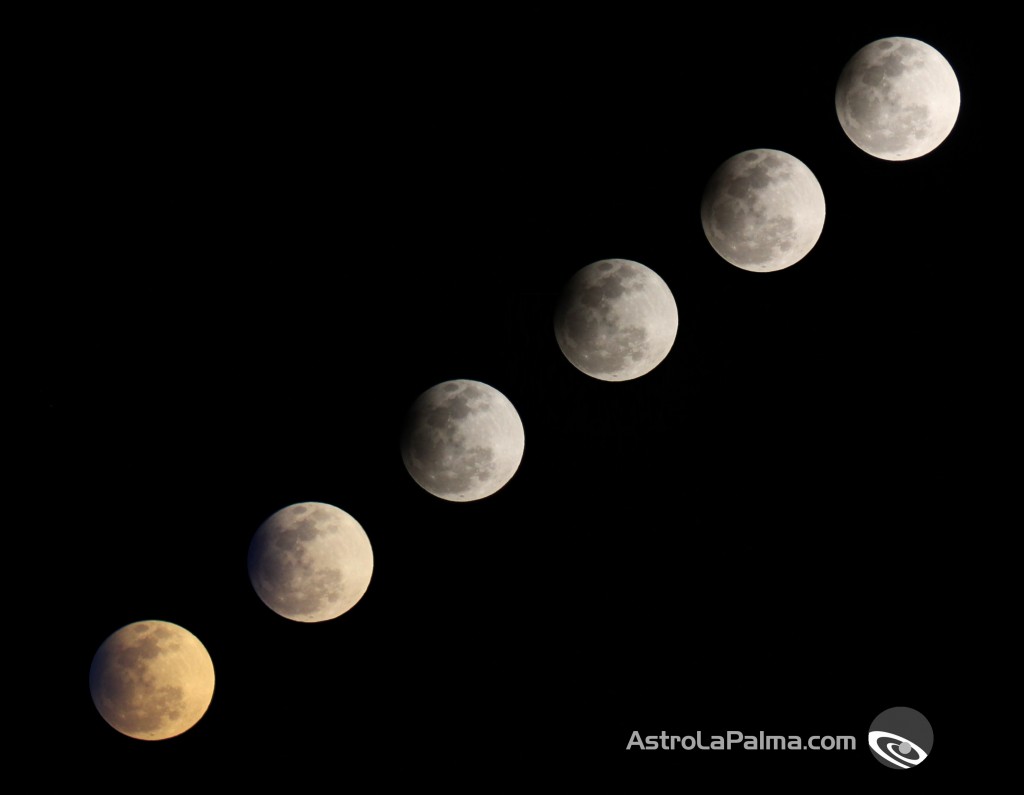 Multiple exposure of the partial lunar eclipse, 25/04/13