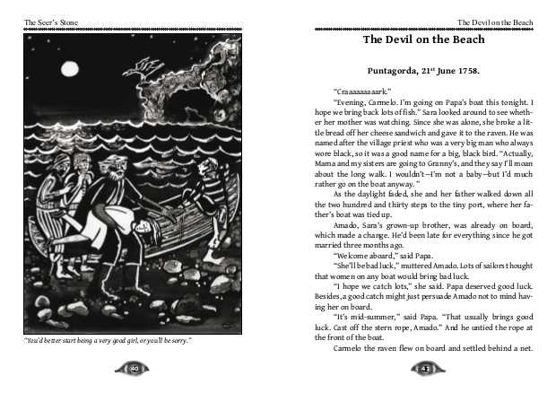 Illustration and first story for The Devil on the Beach