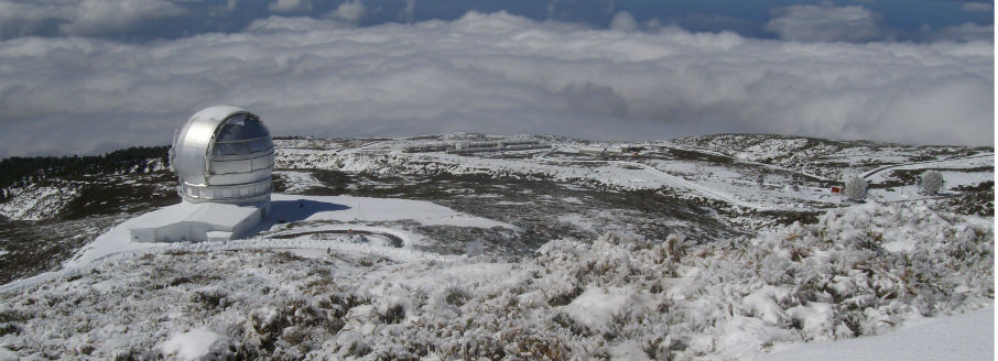 Gran Telescopio Canarias in the snow